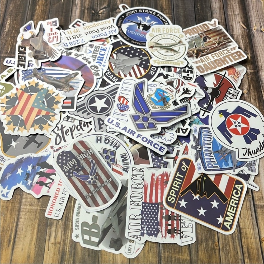 5for$10 American U.S Air Force 50 Pack Of Stickers Active & Retired Stickers